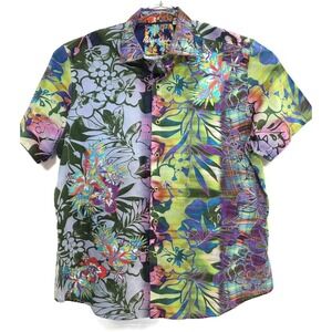 Robert Graham Shirt Mens 2XL Multicolor Floral Hawaiian Short Sleeve Cotton